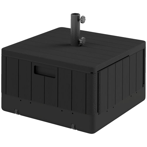 Patio Umbrella Base Outdoor Umbrella Stand with Wheels Handles, Patio Umbrella Stand, Filled Up to 176lbs with Stand or 110lbs with Water for Garden, Poolside, Black