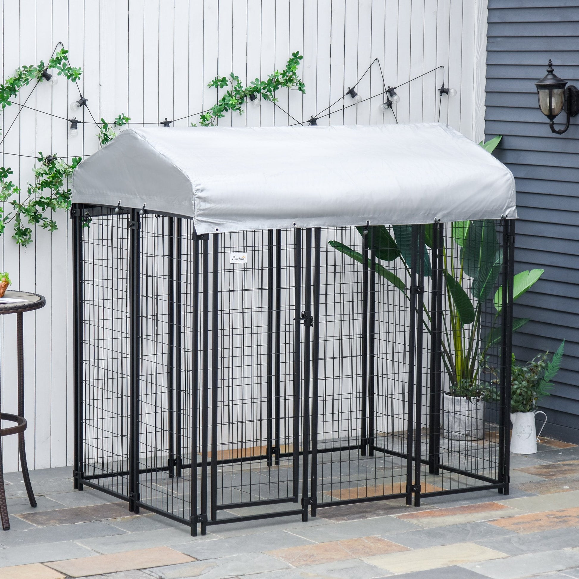 6' x 4' x 6' Large Outdoor Dog Kennel Steel Fence with UV-Resistant Oxford Cloth Roof &; Secure Lock Houses, Kennels & Pens   at Gallery Canada