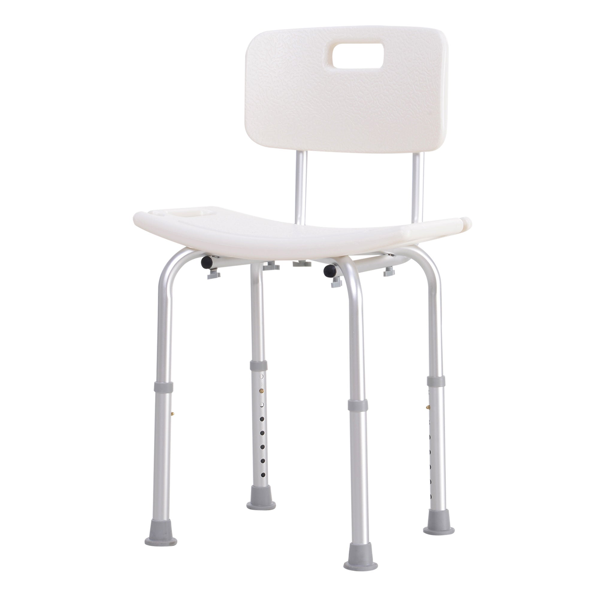 Bath Chair with Back, Adjustable Height Non-slip Shower Stool Bench Tool-Free Assembly Bathroom Aids, White Bath Chairs at Gallery Canada