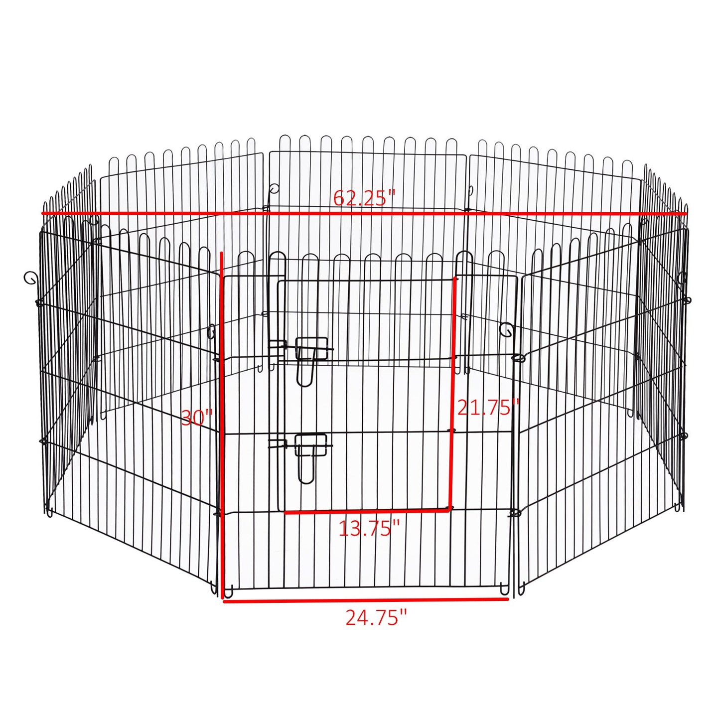 30inch 8-Panel Octagon Pet Exercise Playpen Crate Foldable Dog Cage Pen Puppy Kennel, Black Houses, Kennels & Pens   at Gallery Canada