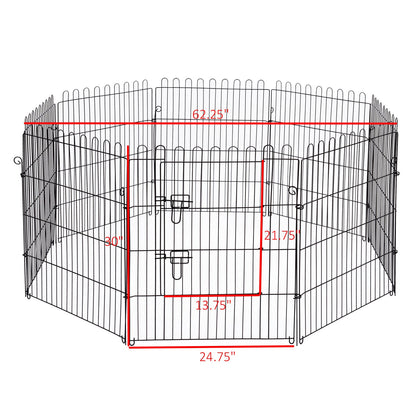 30inch 8-Panel Octagon Pet Exercise Playpen Crate Foldable Dog Cage Pen Puppy Kennel, Black Houses, Kennels & Pens   at Gallery Canada