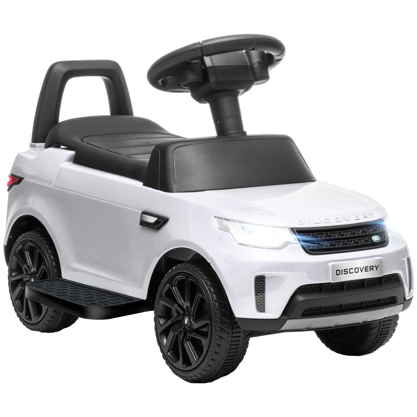 2 in 1 6V Land Rover Licensed Electric Car for Kids, Sliding Car with Music Horn Headlights, for 18-60 Months White Electric Toy Cars   at Gallery Canada