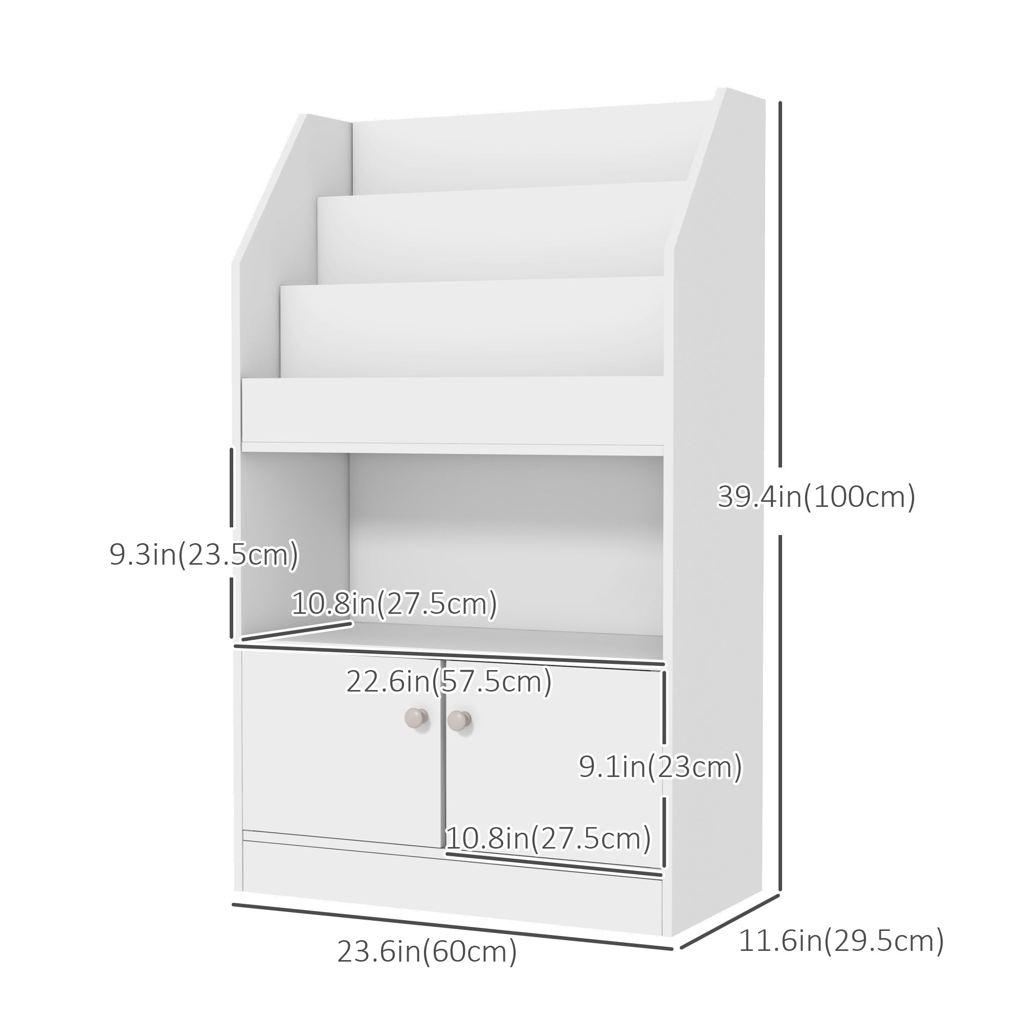 Toy Storage Organizer Shelf, Kids Bookshelf for Bedroom, Playroom, Nursery, White Baby & Kids Storage   at Gallery Canada