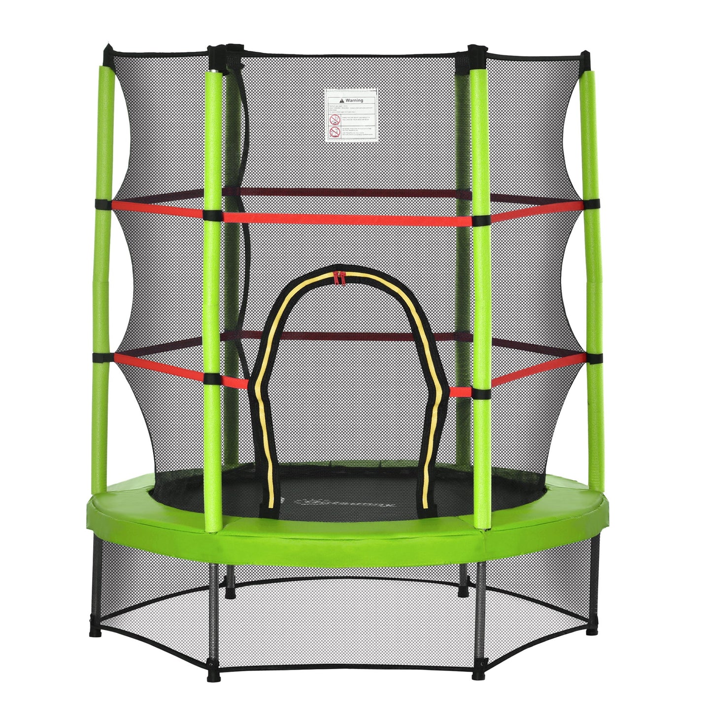 Φ55" Kids Trampoline with Enclosure Net Steel Frame Indoor Round Bouncer Rebounder Age 3 to 6 Years Old Green Trampolines Multi Colour  at Gallery Canada