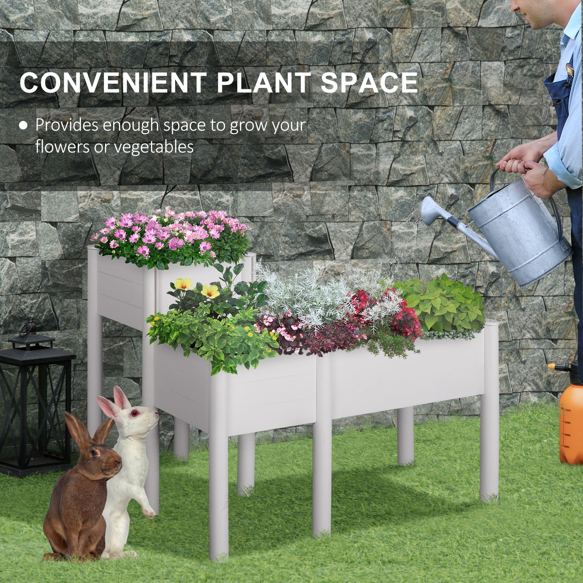 Elevated Wooden Planter Box with Legs, 46