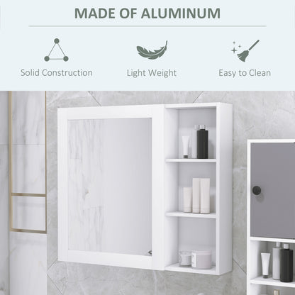 MDF Medicine Cabinet with Mirror, Bathroom Storage Cabinet with 3-tier Shelves, Wall Mounted, White Mirror Medicine Cabinets   at Gallery Canada