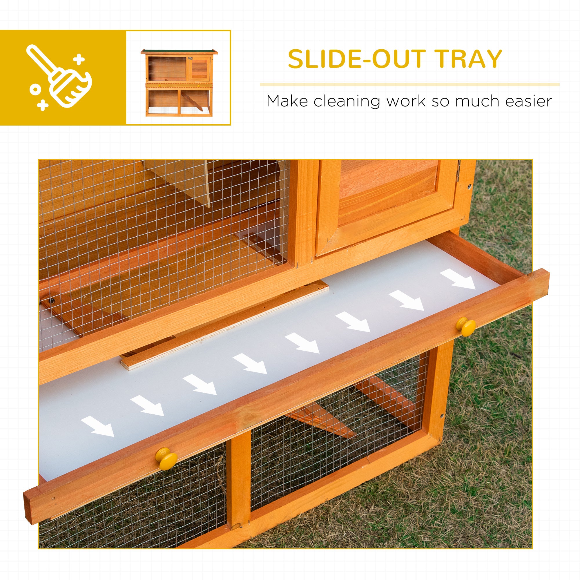 Wooden Rabbit Hutch Small Animal House Cage 2-Level w/ Run Backyard Rabbit Hutch at Gallery Canada