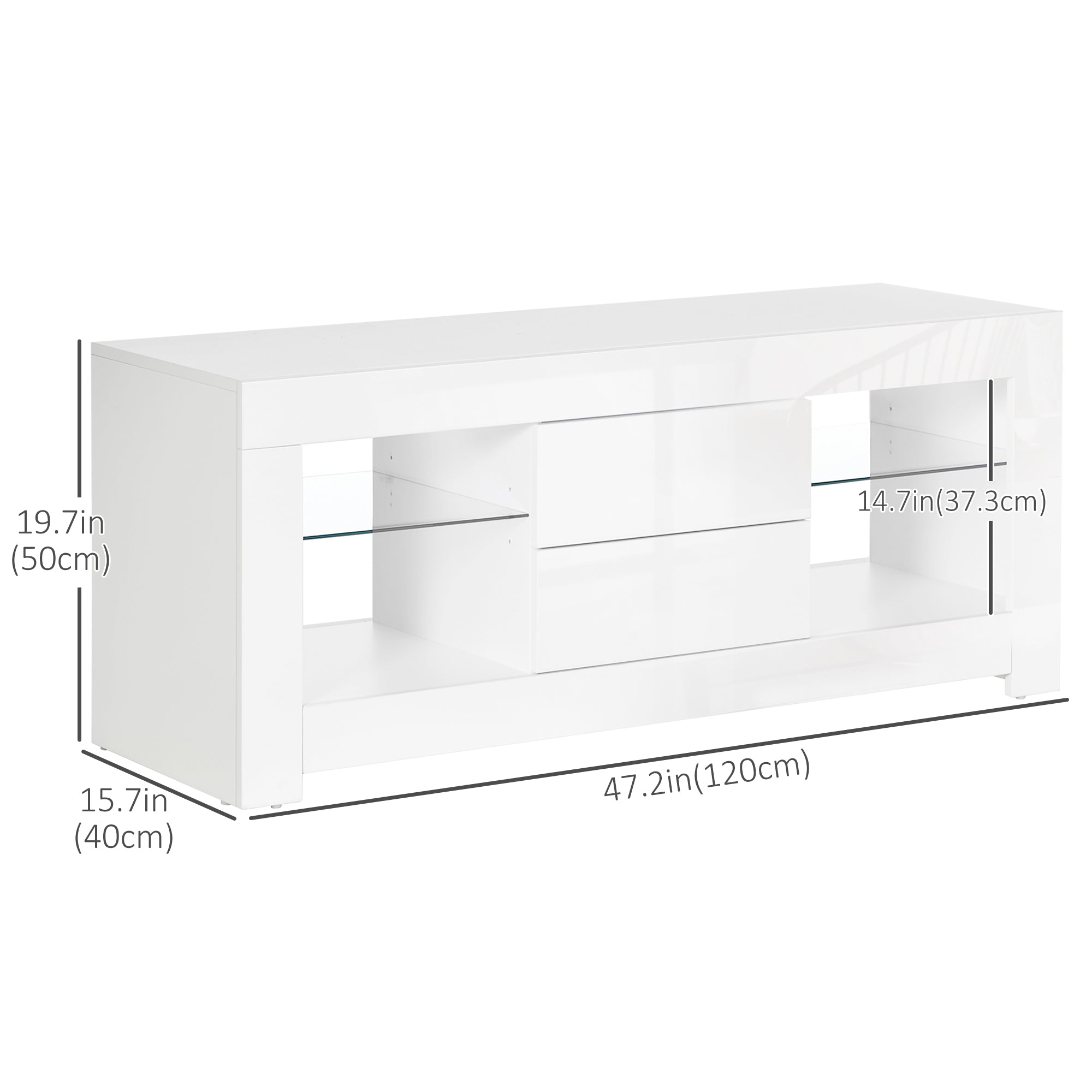 TV Stand with LED Lights for TVs up to 55