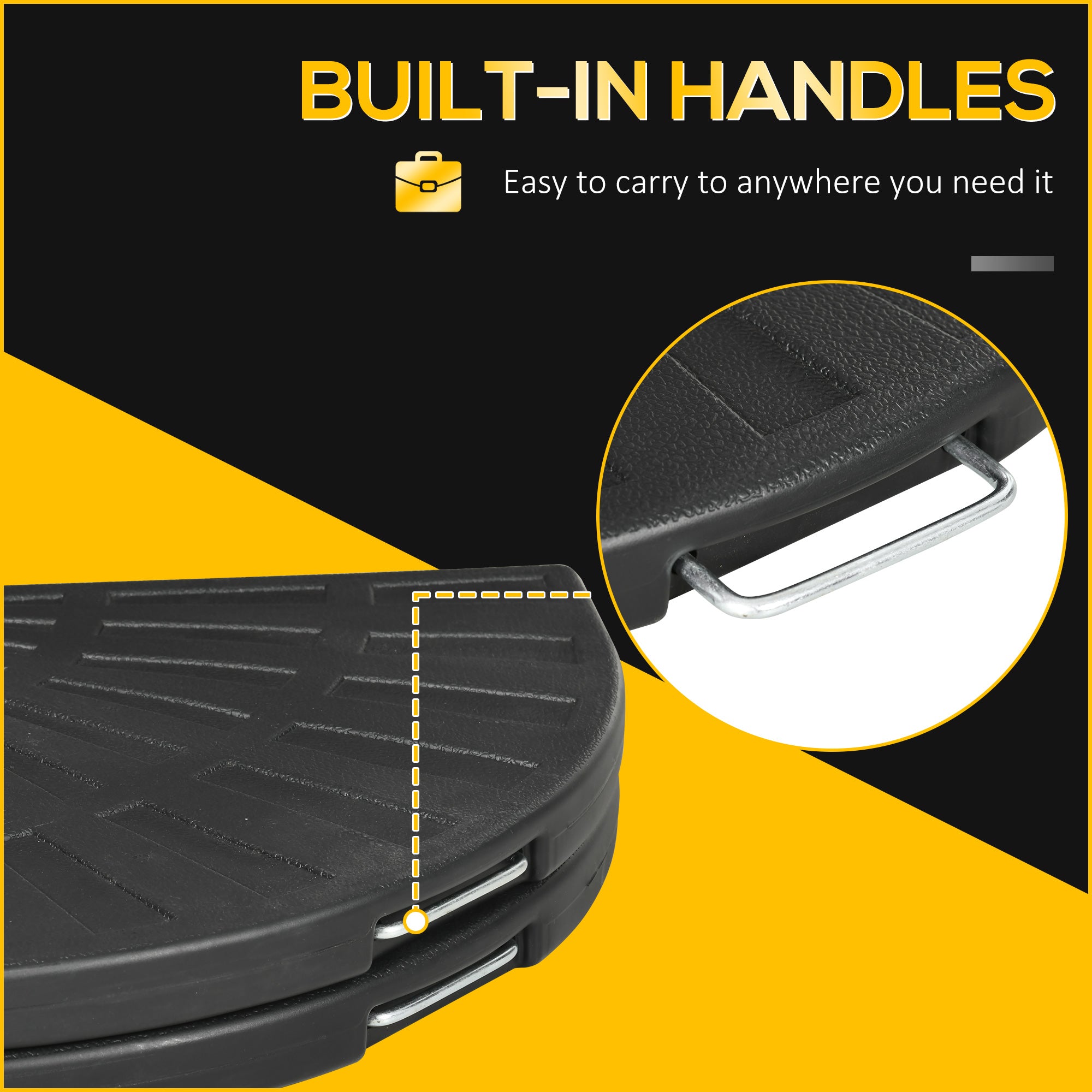 2-Piece Umbrella Weights for Cantilever Parasols with Handles, Heavy Duty Parasol Base Weights for Cross Base, Black Umbrella Bases at Gallery Canada
