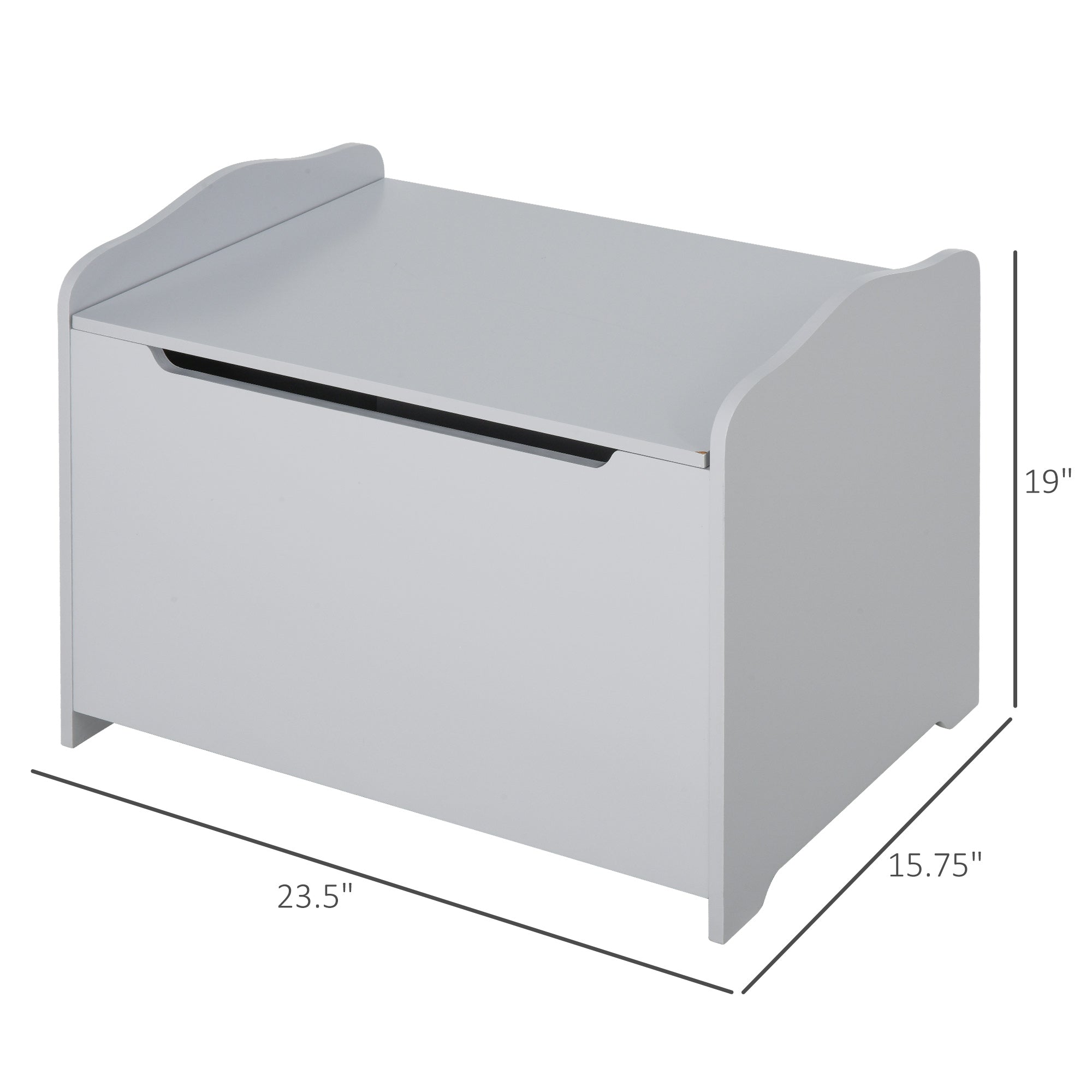 Kids Wooden Toy Storage Box Organizer Chest with Magnetic Hinge, Large Chest Space, &; Groove Handle, Grey Baby & Kids Storage at Gallery Canada