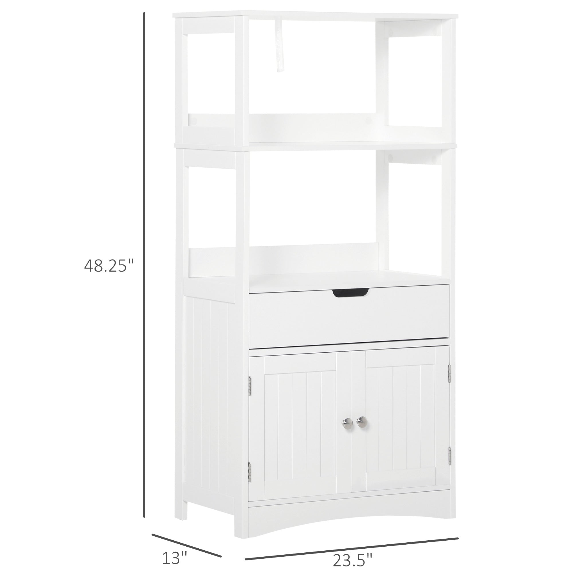 Bathroom Floor Cabinet, Free Standing Kitchen Cupboard with Shelves, Drawer and Doors, Storage Organizer for Living Room, White Bathroom Cabinets White  at Gallery Canada