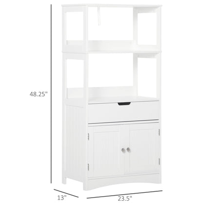 Bathroom Floor Cabinet, Free Standing Kitchen Cupboard with Shelves, Drawer and Doors, Storage Organizer for Living Room, White Bathroom Cabinets White  at Gallery Canada