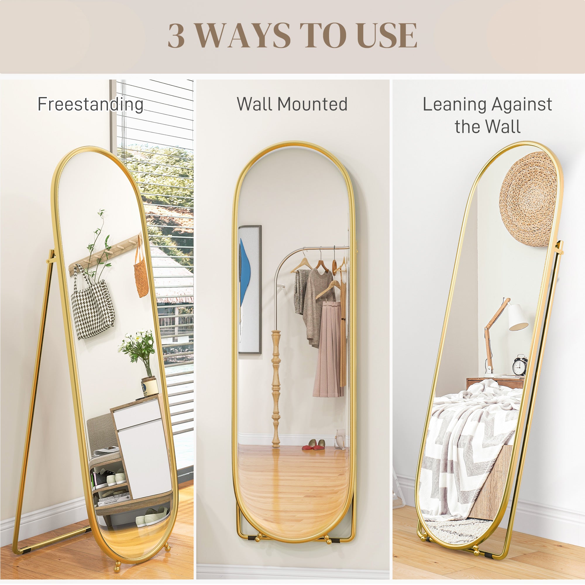 Full Length Mirror for Bedroom, Free Standing Dressing Mirror, Wall Mirror for Living Room, 20