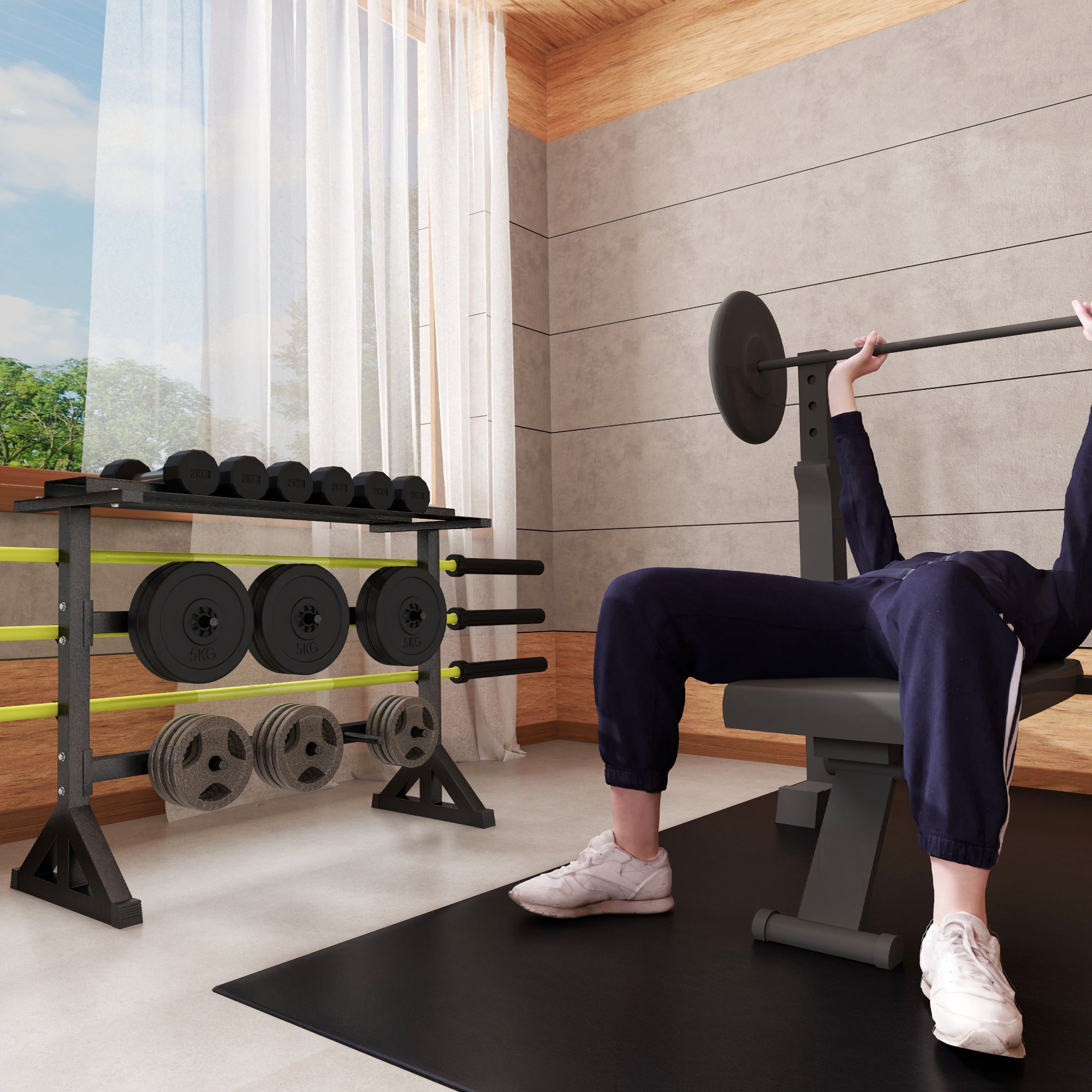 1100LBS Capacity Weight Rack, Weight Plate Rack, and Dumbbell Rack for Home Gym Storage Accessories at Gallery Canada