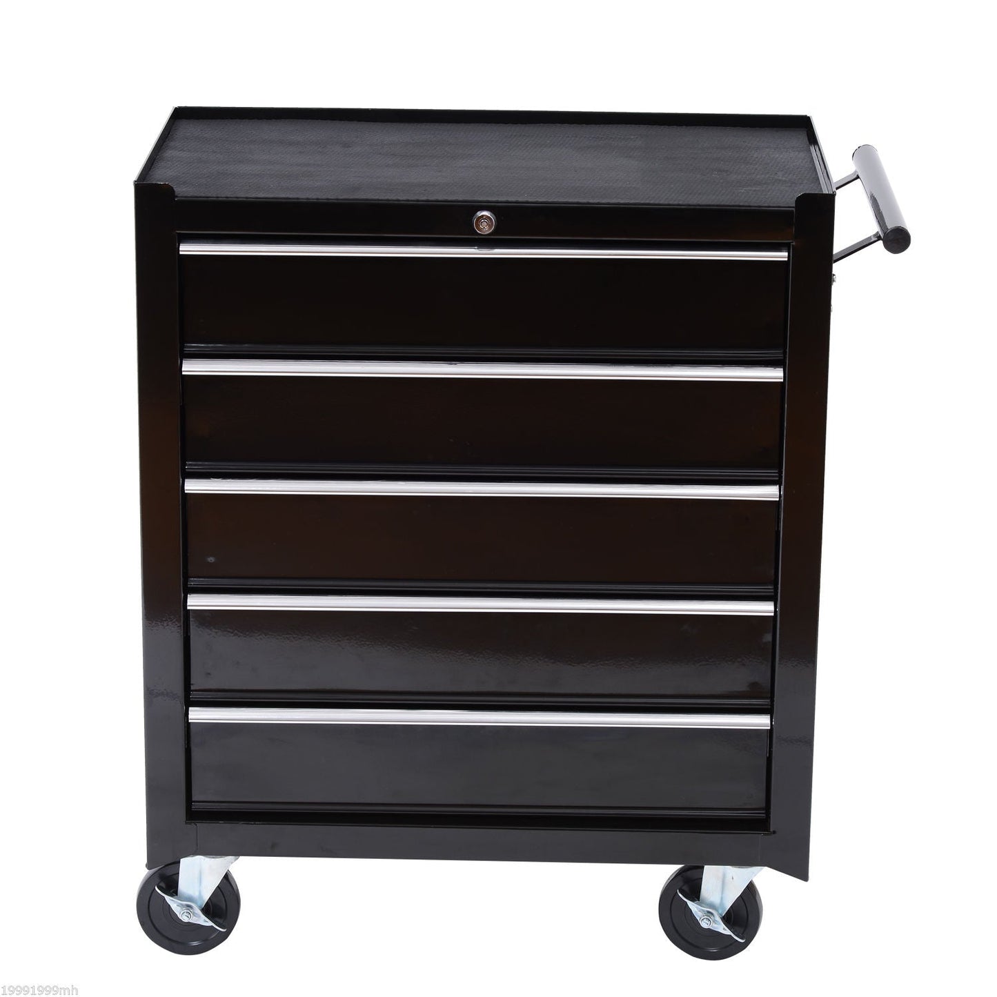 5 Drawer Roller Tool Chest, Mobile Lockable Toolbox, Storage Organizer with Handle for Workshop Mechanics Garage, Black Tool Organizers   at Gallery Canada