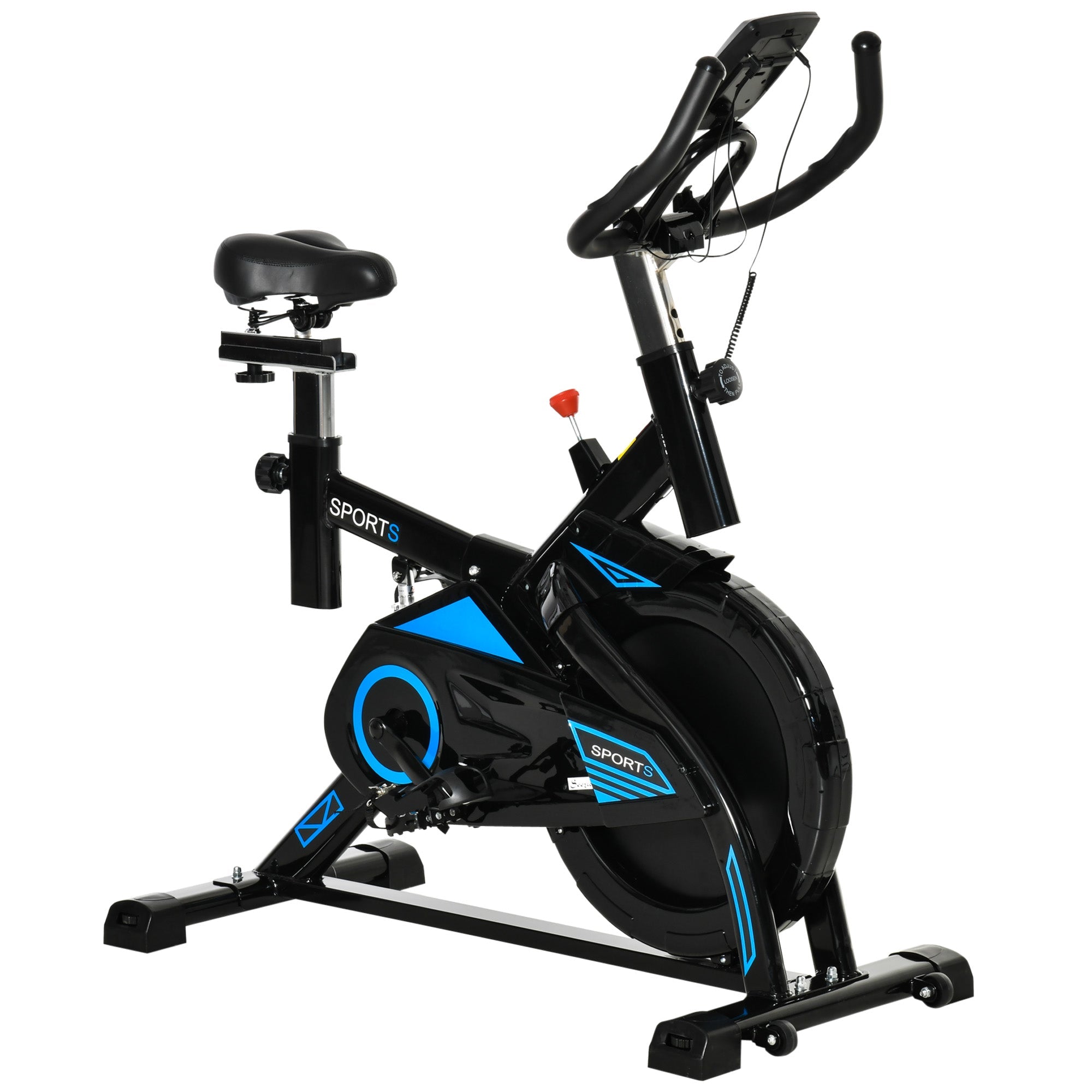 Stationary Exercise Bike Indoor Cardio Workout Cycling Bicycle w/ Heart Pulse Sensor &; LCD Monitor 28.6lb Flywheel Adjustable Resistance Exercise & Stationary Bikes   at Gallery Canada