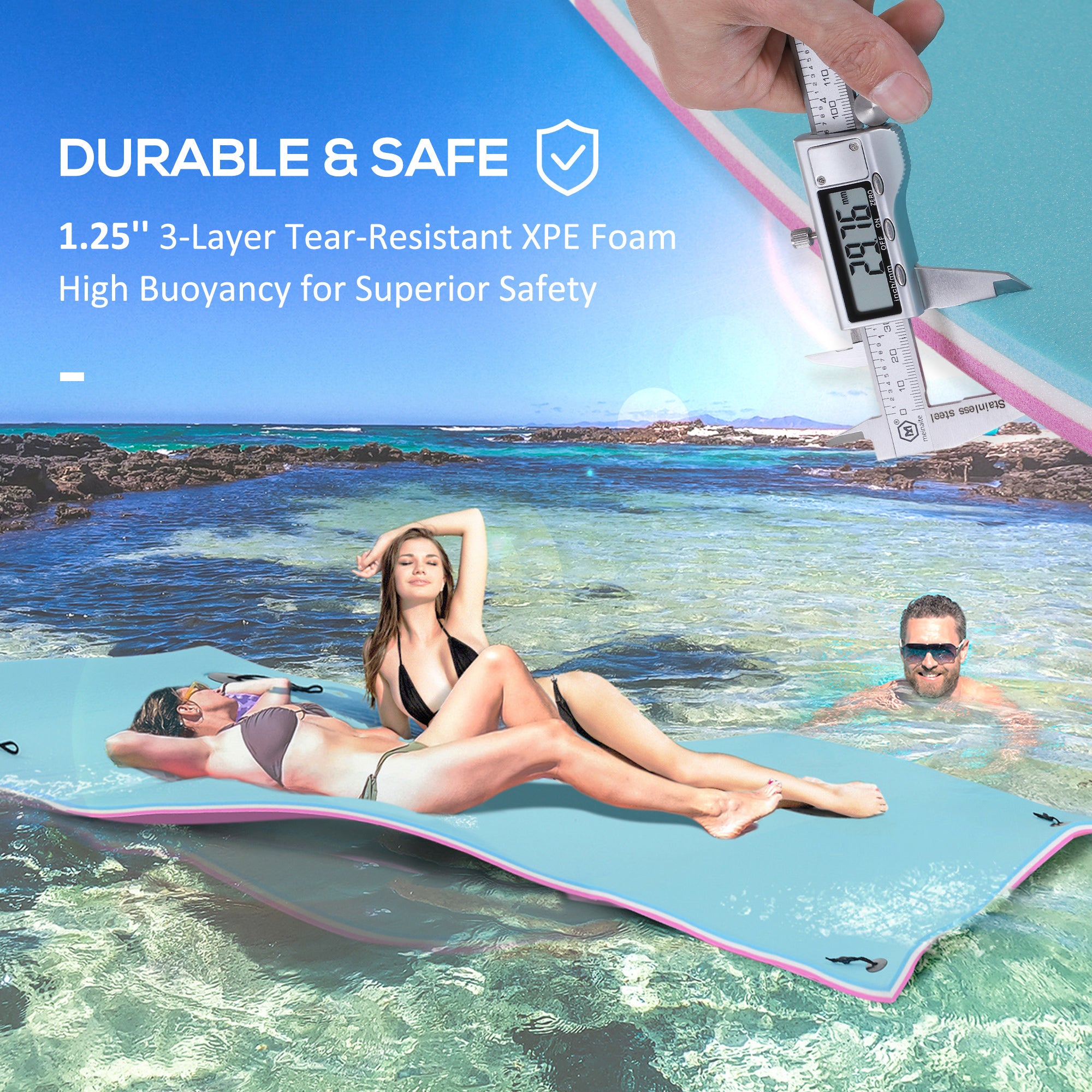 10x5ft Floating Mat Floating Lily Pad Water Carpet Float Aqua Mat Water Recreation and Relaxing in Lake, River, Beach, Swimming Pool, Blue Floating Water Mats at Gallery Canada