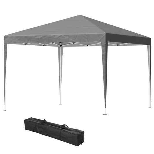 10 x 10ft Folding Pop Up Tent Outdoor Gazebo Canopy with Carrying Bag, Grey Pop Up Canopies at Gallery Canada