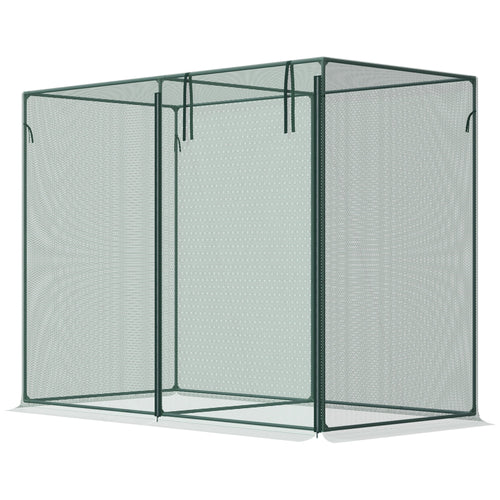 6.5 x 3.3ft Crop Cage, Garden Plant Protector with Single Zippered Door, Storage Bag and Ground Stakes, Green