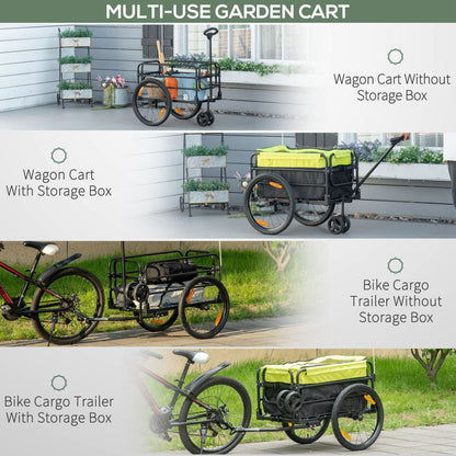 Bike Cargo Trailer &; Wagon Cart, Multi-Use Garden Cart with Removable Box, 20'' Big Wheels, Reflectors, Hitch and Handle, Yellow Bike Cargo Trailers   at Gallery Canada