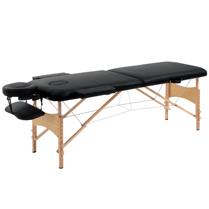 72 Inch Massage Table Bed Spa Facial Couch Table Adjustable Foldable with Free Carry Case Black Portable Massage Tables Black  at Gallery Canada