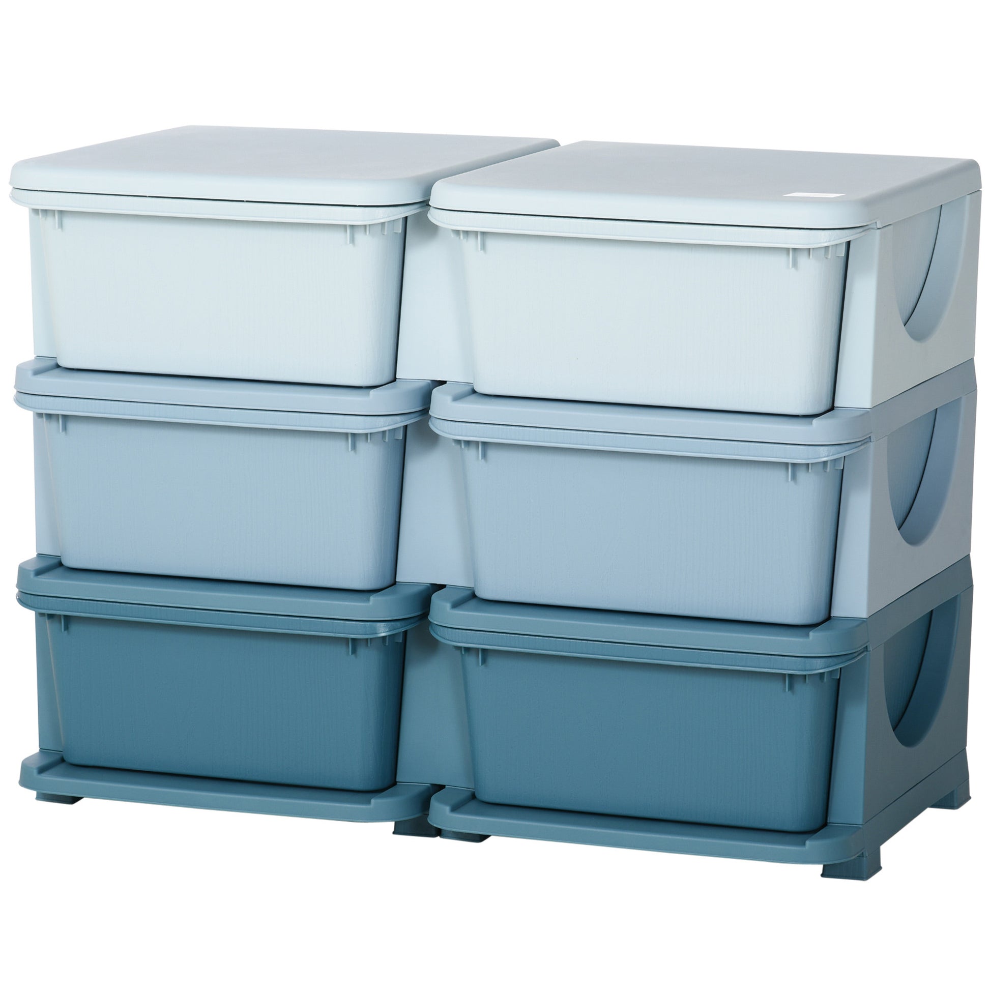 3 Tier Kids Toy Organizer and Storage Bins with 6 Plastic Drawers, Blue Baby & Kids Storage   at Gallery Canada