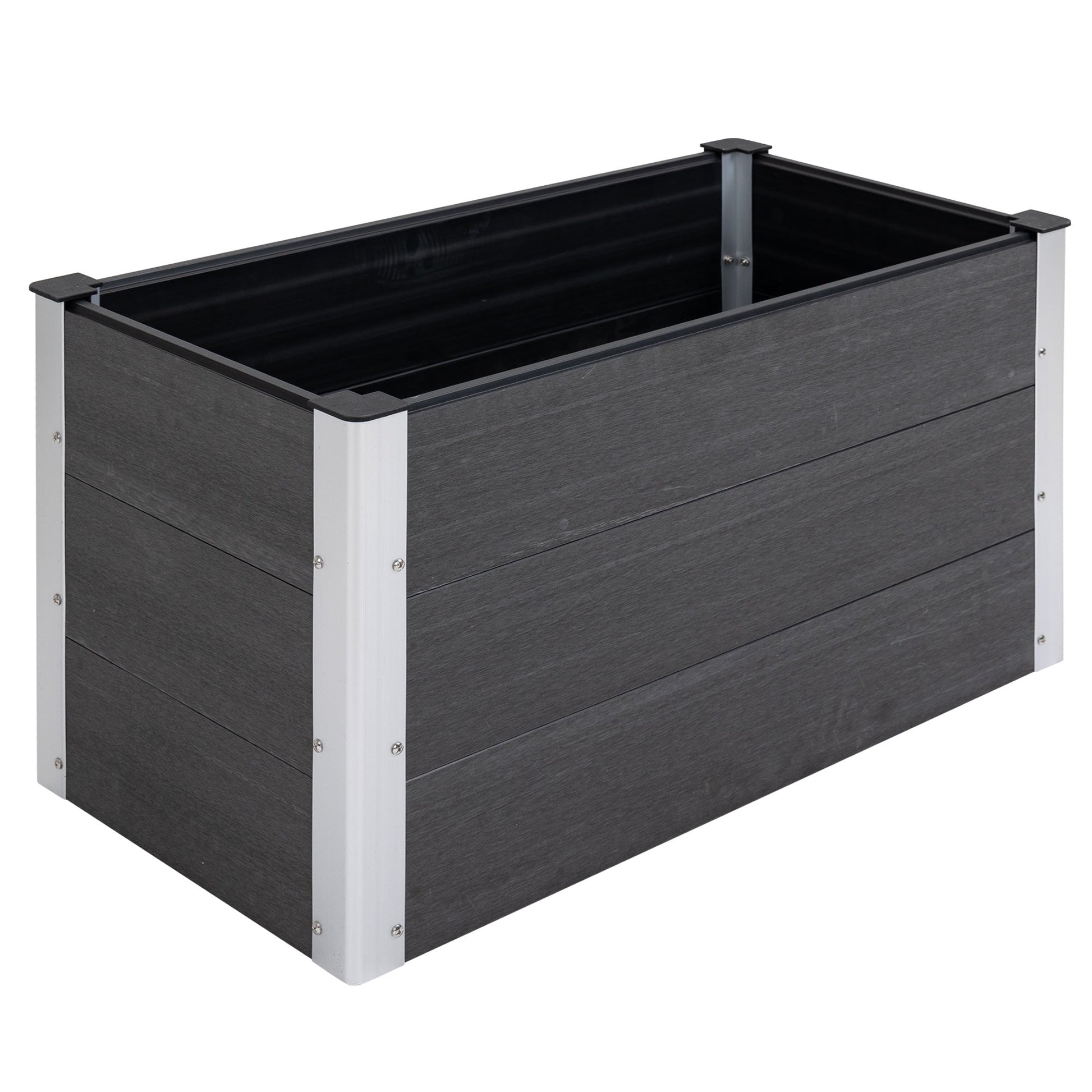 3' x 2' x 2' Raised Garden Bed, Wood Plastic Planter Box for Flowers, Vegetable, Herb, Grey Galvanized Planter Boxes Grey  at Gallery Canada