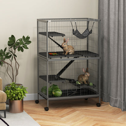 5-Tier Rolling Small Animal Cage, Deluxe Guinea Pig Cage, Ferret Cage for Mink Chinchilla Kitten Rabbit Grey Houses & Habitats   at Gallery Canada