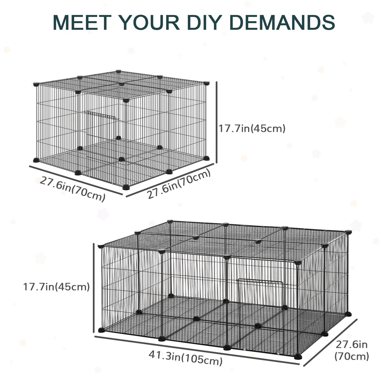 Small Animal Cage for Bunny, Guinea Pig, Chinchilla, Hedgehog, Portable Pet Enclosure with Door, 22 Panels Houses & Habitats   at Gallery Canada