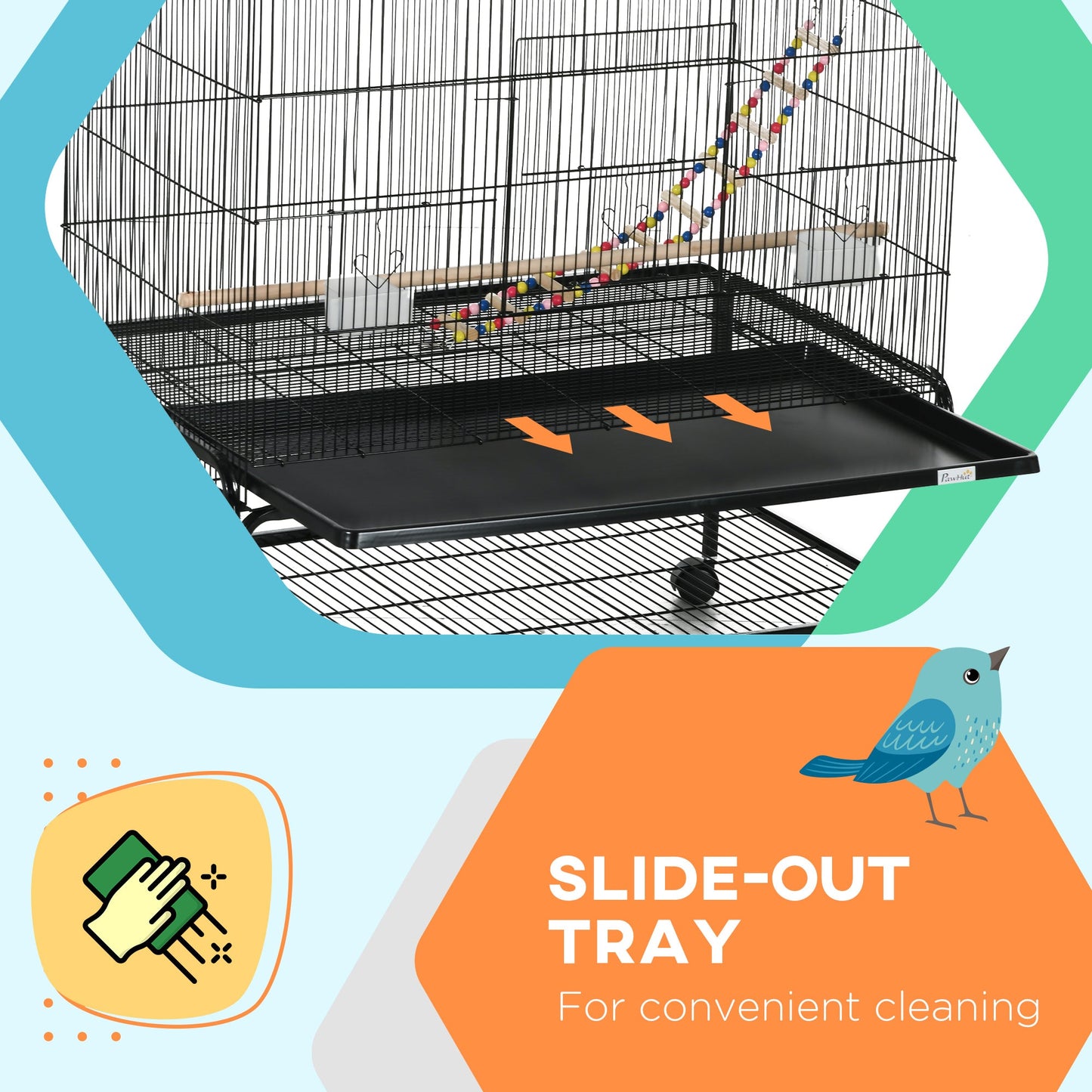 63" Bird Cage w/ Open Top for Budgies, Cockatiels, Lovebirds Finches, Stand, Toys, Removable Tray, Storage Shelf Bird Cages   at Gallery Canada