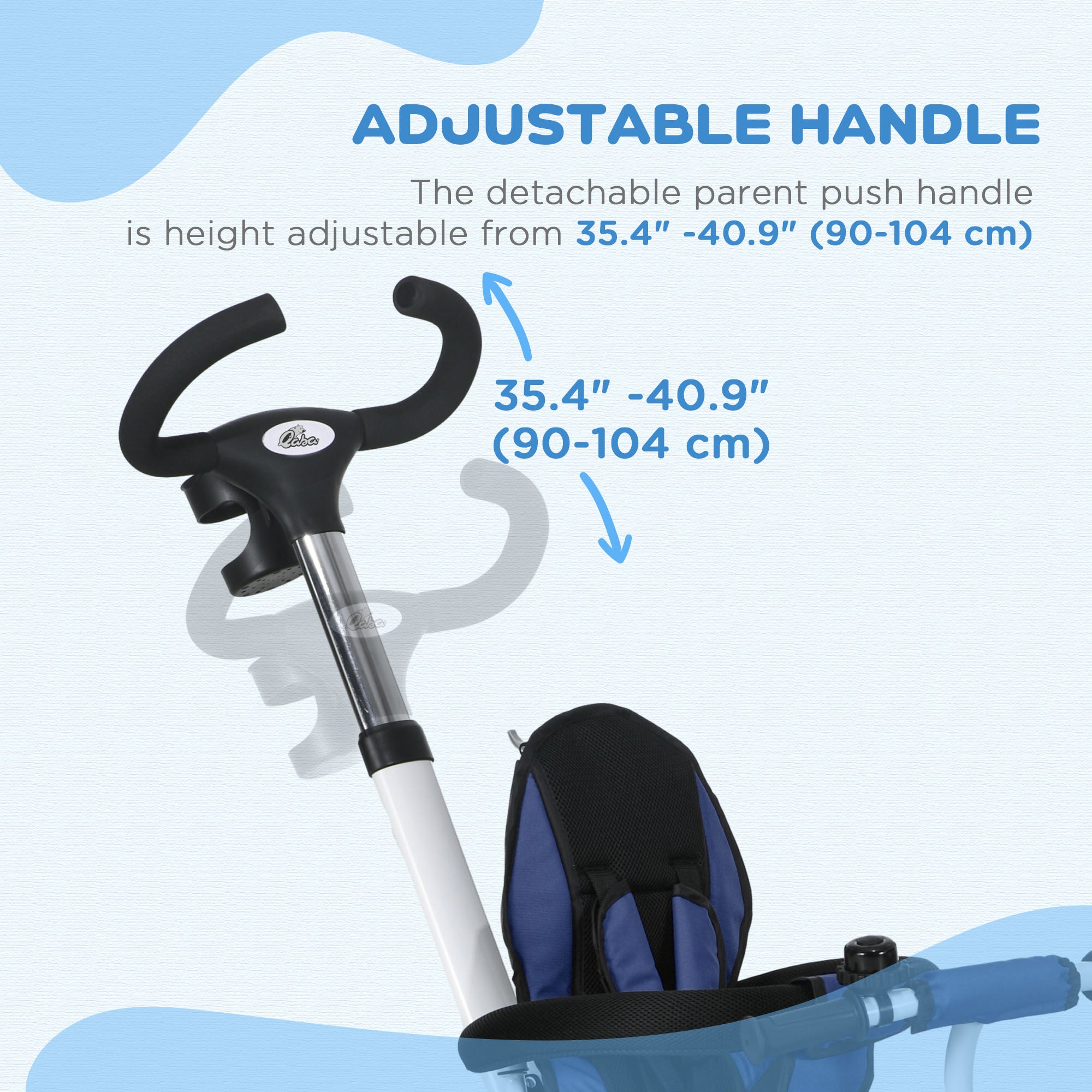 6 in 1 Toddler Tricycle with Parent Push Handle, Canopy, Storage Baskets, Cupholder, Dark Blue Tricycles for Kids at Gallery Canada
