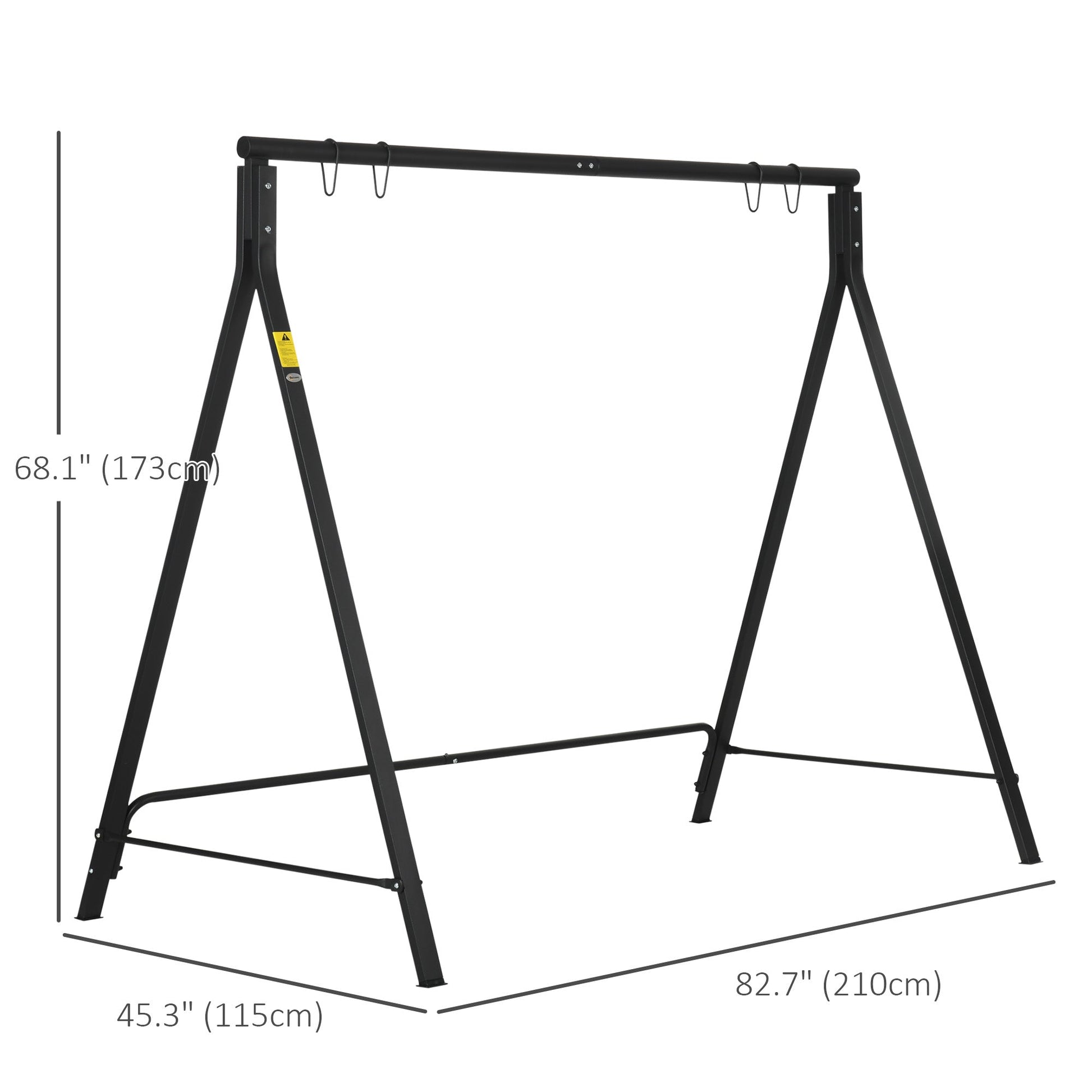 Metal Swing Stand Swing Frame, Hanging Chair Stand Only, 528 LBS Weight Capacity, for Backyard, Patio, Lawn, Black Hammock Stands   at Gallery Canada