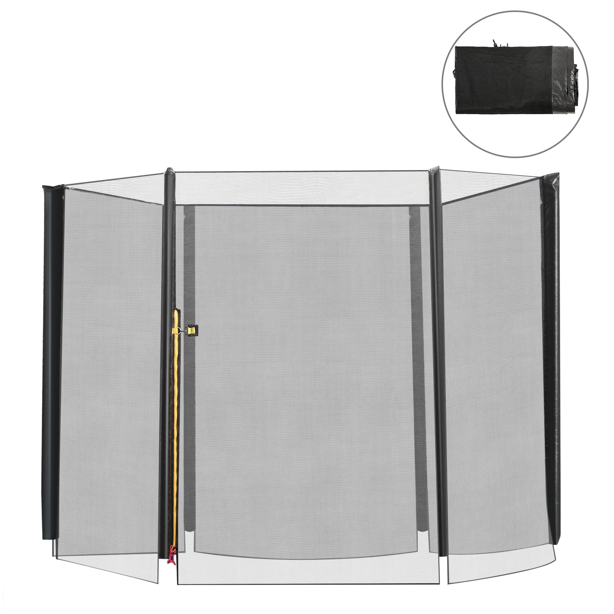 8FT Round Trampoline Enclosure Net Outdoor Bounce Safety Net Replacement for 6 Poles Black Trampolines at Gallery Canada