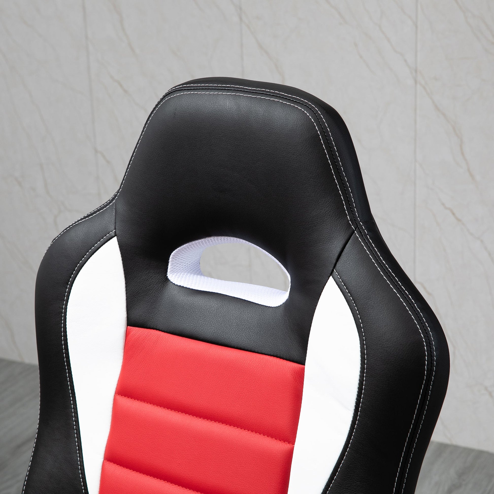 Racing Gaming Chair PU Leather Office Chair Executive Computer Desk Chair with Adjustable Height, Flip Up Armrest, Swivel Wheels, Red Video Game Chairs   at Gallery Canada