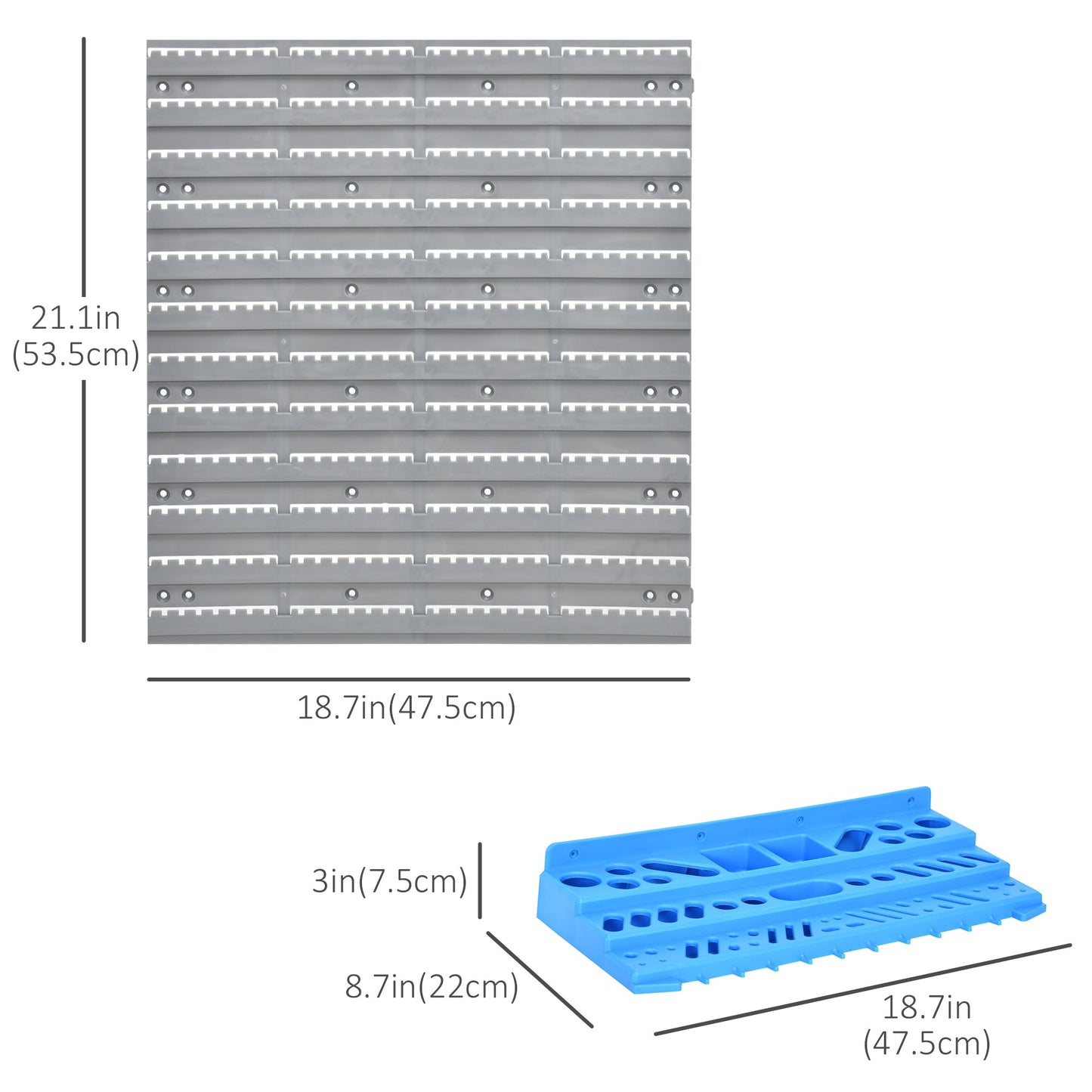 54 Piece Pegboard and Shelf Tool Organizer Wall Mounted DIY Garage Storage with 50 Hooks Blue Tool Organizers   at Gallery Canada