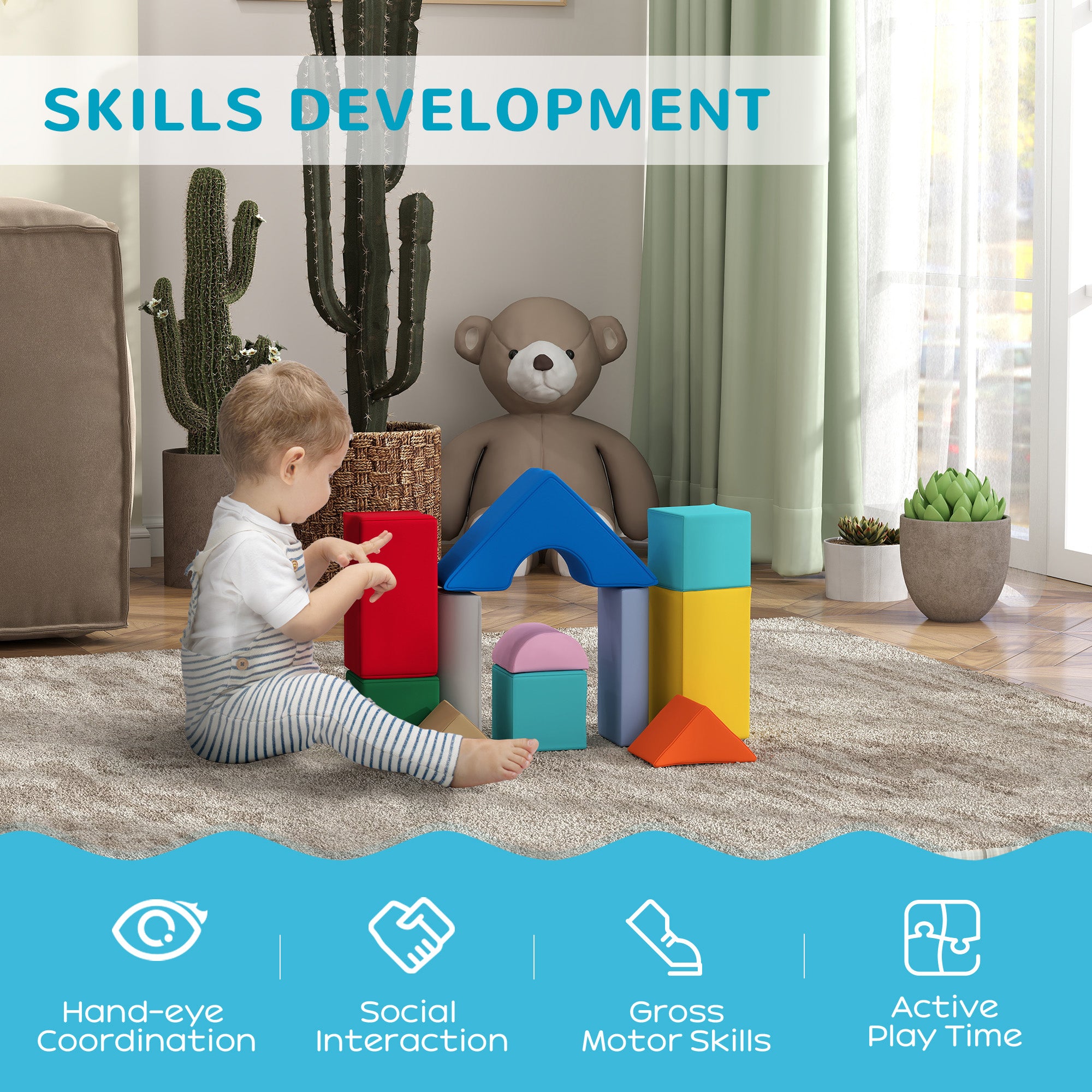 11 Piece Soft Play Equipment for Kids 6-72 Months, Dark Colour Baby Gym & Playmats at Gallery Canada