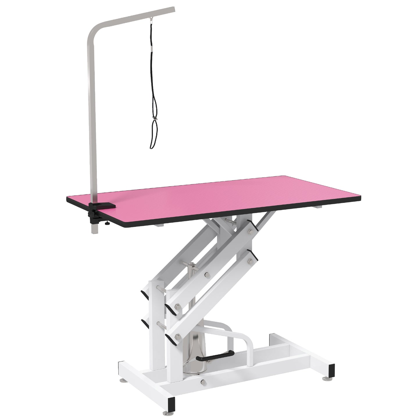 Pet Grooming Table, Height Adjustable Dog Grooming Table with Arm, Noose and Non-Slip Grooming Table, Pink Dog Grooming Tables   at Gallery Canada