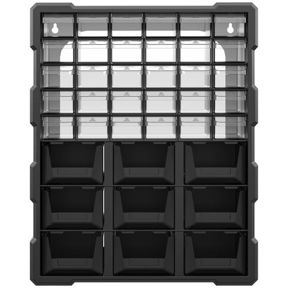 Plastic 39 Drawer Parts Organiser Wall Mount Storage Cabinet for Small Nuts Bolts Tool Black Tool Organizers Black  at Gallery Canada