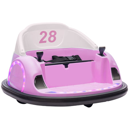 12V Bumper Car for Toddlers, Ride On Car with 360 Degree Remote Control, Lights Music Horn, for 1.5-5 Years, Pink Electric Toy Cars   at Gallery Canada