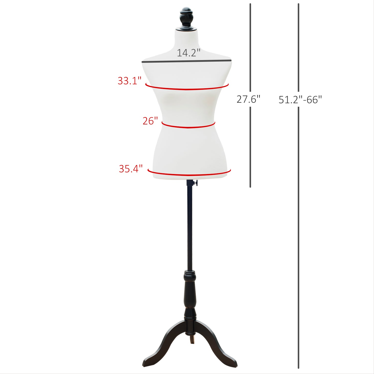 Female Mannequin Dress Form Torso Dressmaker Stand Display (White) Dress Form & Mannequins at Gallery Canada