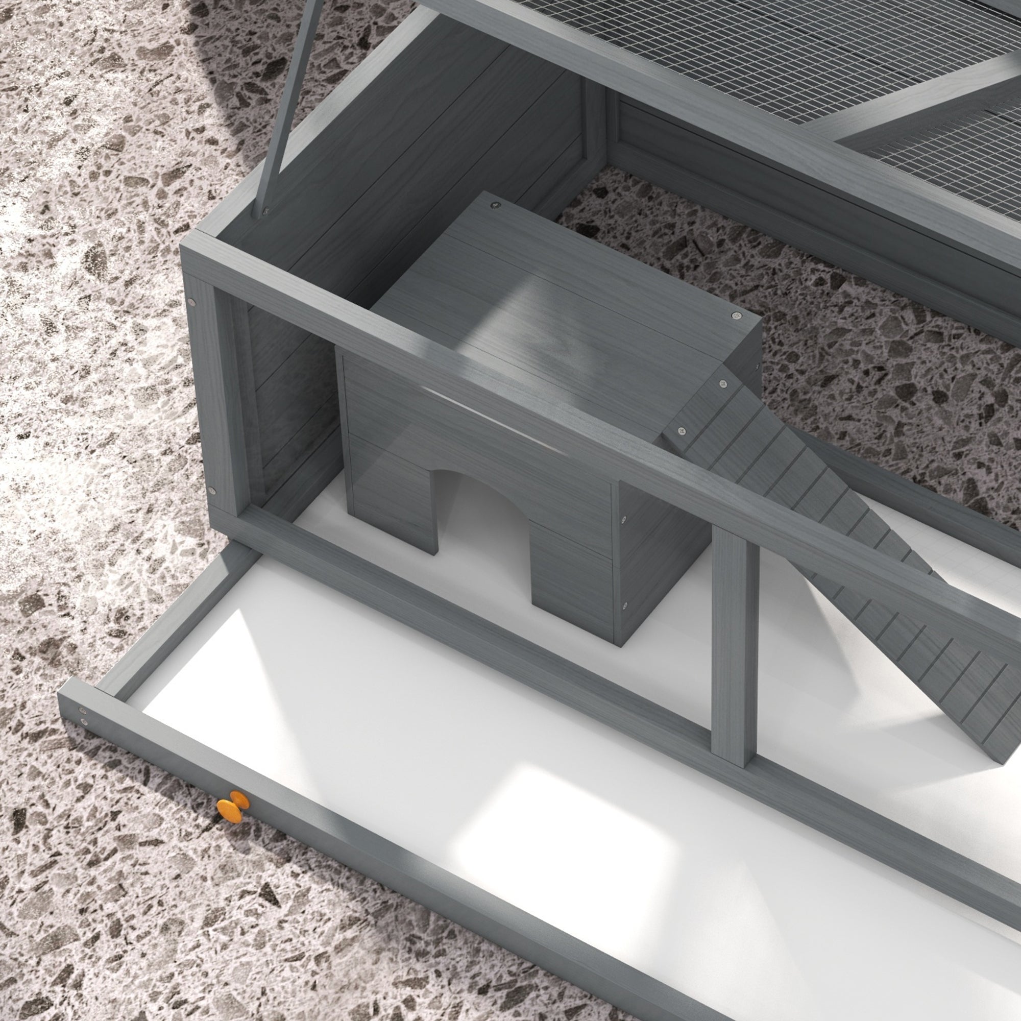 Small Animals Kit Hutch w/ Sliding Tray, Exercise Play House for Dwarf Hamsters, Gerbils, Chinchillas, Grey Hamster Cages at Gallery Canada