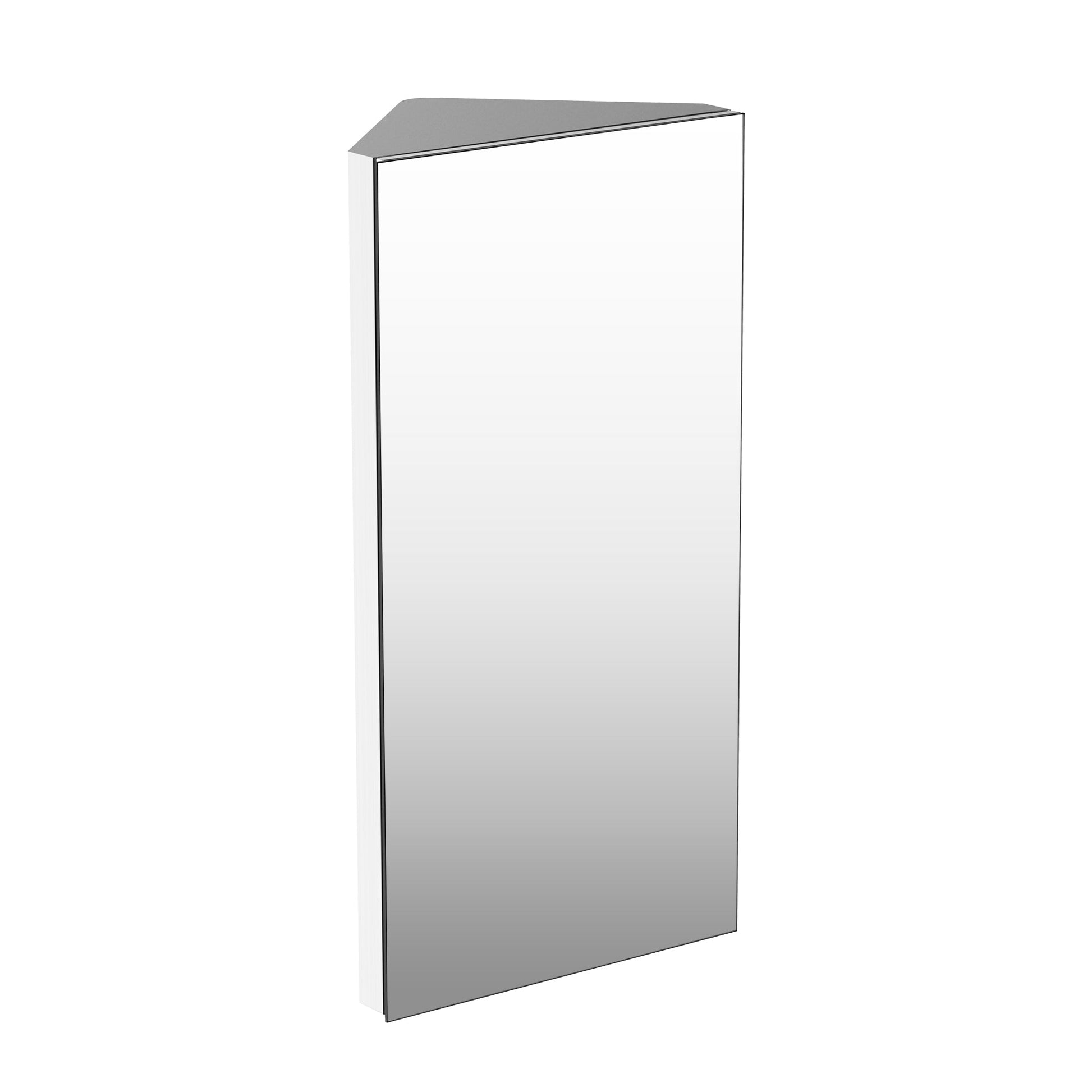 Wall mounted Bathroom Corner Mirror Storage Cabinet Stainless Steel with Single Door Mirror Medicine Cabinets Silver  at Gallery Canada