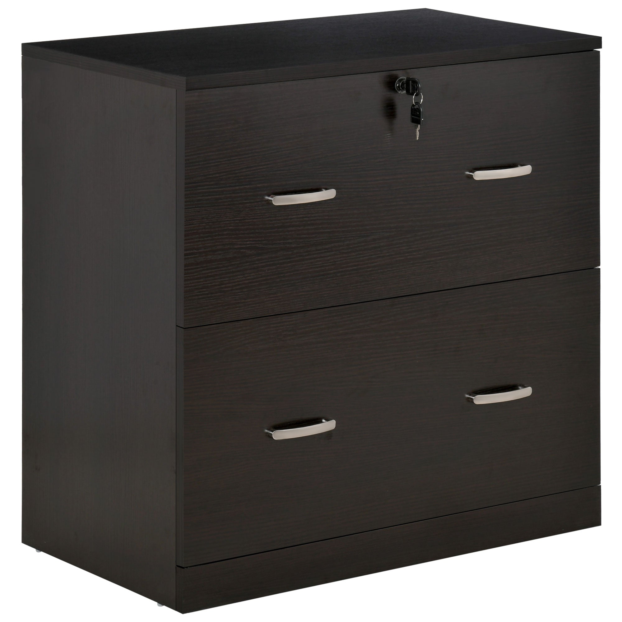 2 Drawer File Cabinet with Lock, Office Filing Cabinet, Hanging Bar for Letter Size, Home Office, Espresso Office Cabinets & Cupboards at Gallery Canada