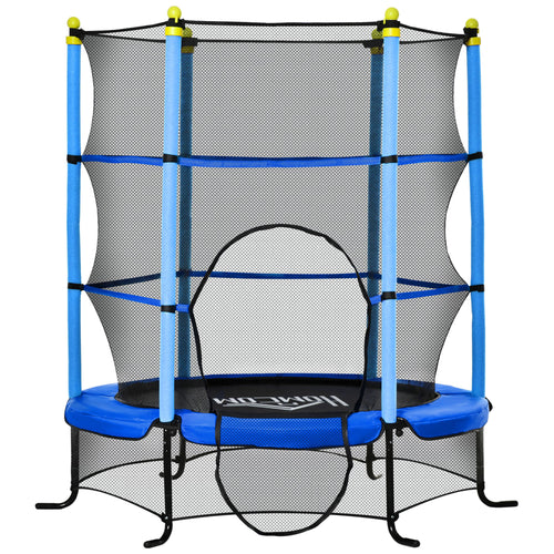 5Ft Trampoline for Kids with Safety Enclosure Net, for 3-10 Years, Blue