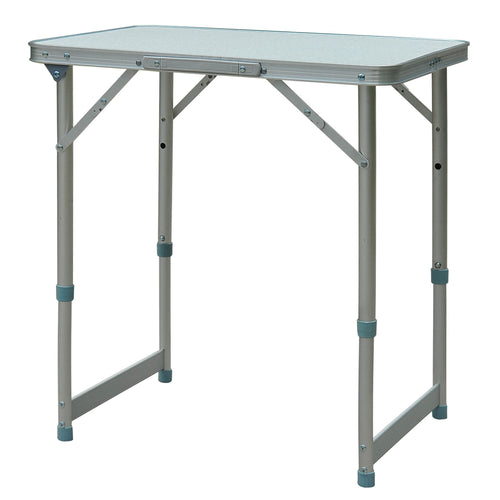 Folding Adjustable Patio Picnic Table Portable Camping Dining Lunch Table Aluminum Frame Silver