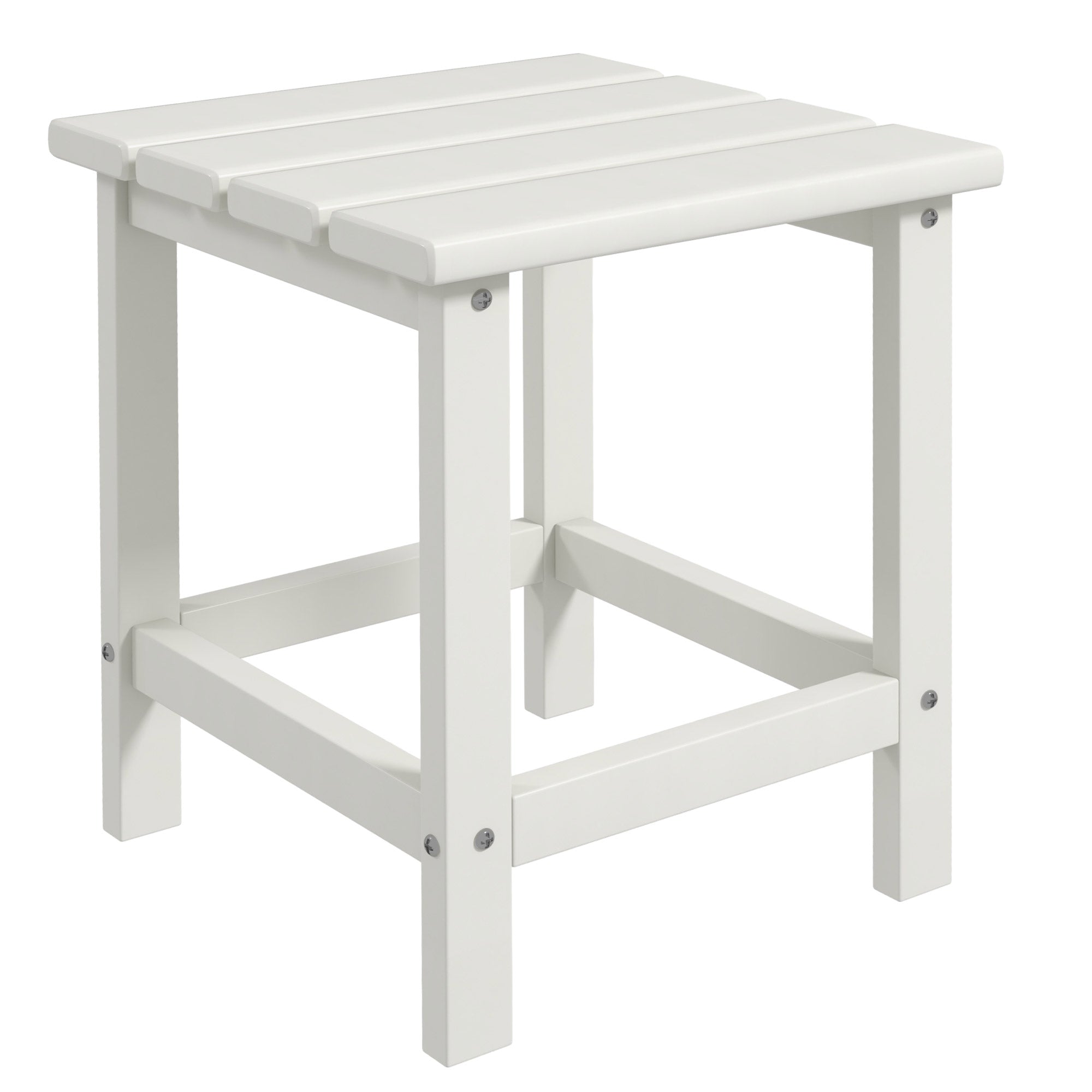 Side Table, Square Patio End Table, Weather Resistant 15" Outdoor HDPE Table for Porch, Balcony, White Patio Side Tables White at Gallery Canada