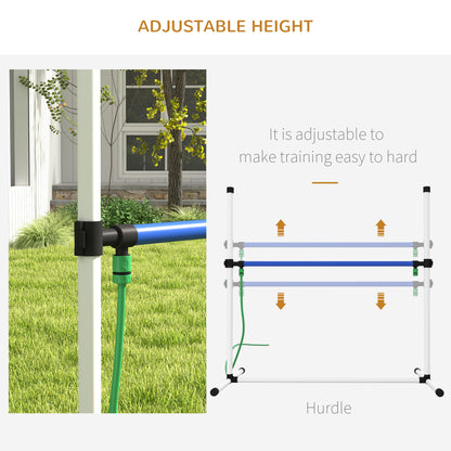 6PCs Dog Agility Equipment Set with Adjustable Height Hurdles, Spray Water Tube, Whistle, Carry Bag, White Dog Agility Training Equipment   at Gallery Canada