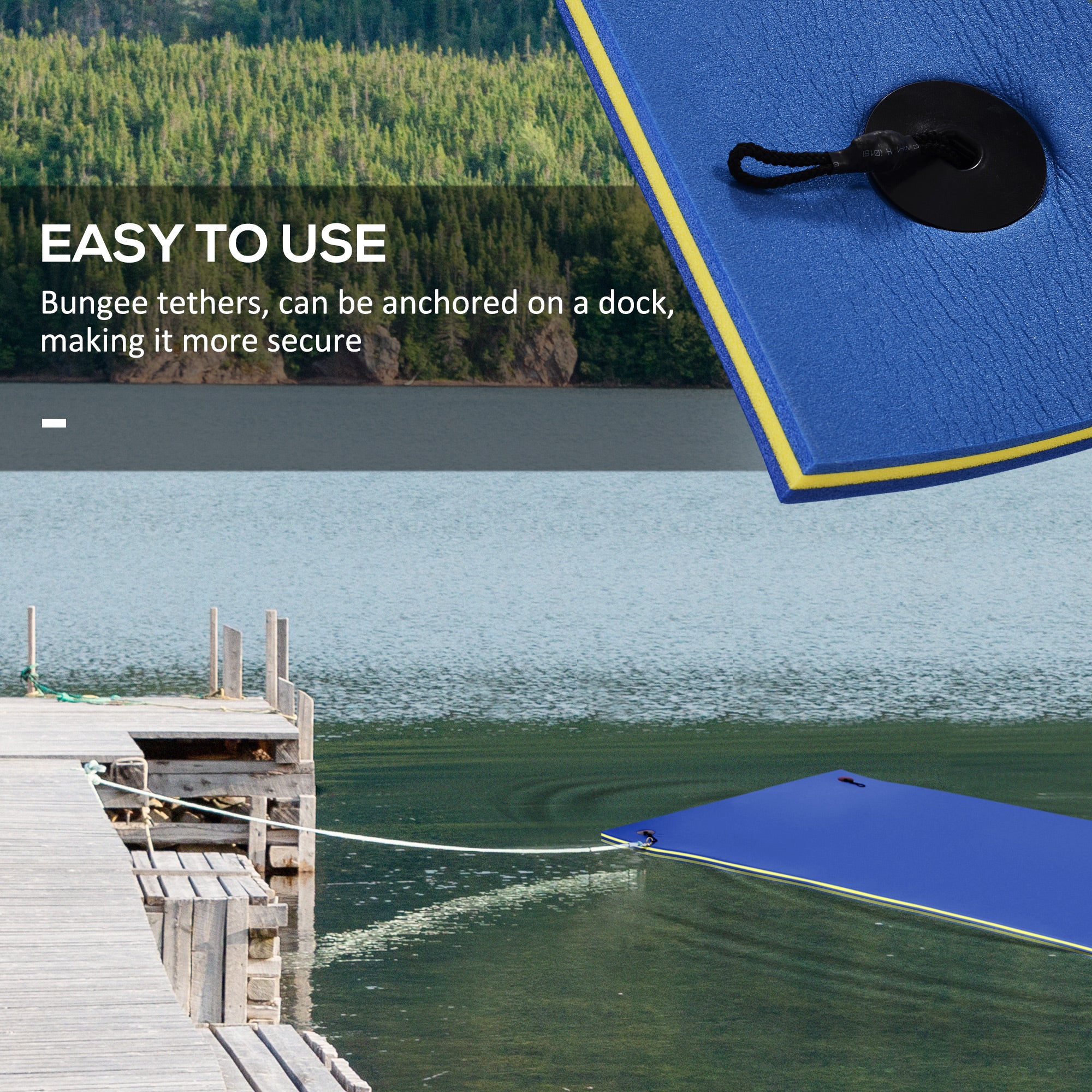 10' x 5' Roll-Up Pool Float Pad for Lakes, Oceans, &; Pools, Water Mat for Playing, Relaxing &; Recreation, Blue Floating Water Mats at Gallery Canada