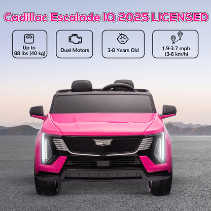 2-Seater Ride on Truck, 12V Cadillac Escalade Licensed Kids Electric Car with Remote , Spring Suspension, Pink Electric Toy Cars   at Gallery Canada