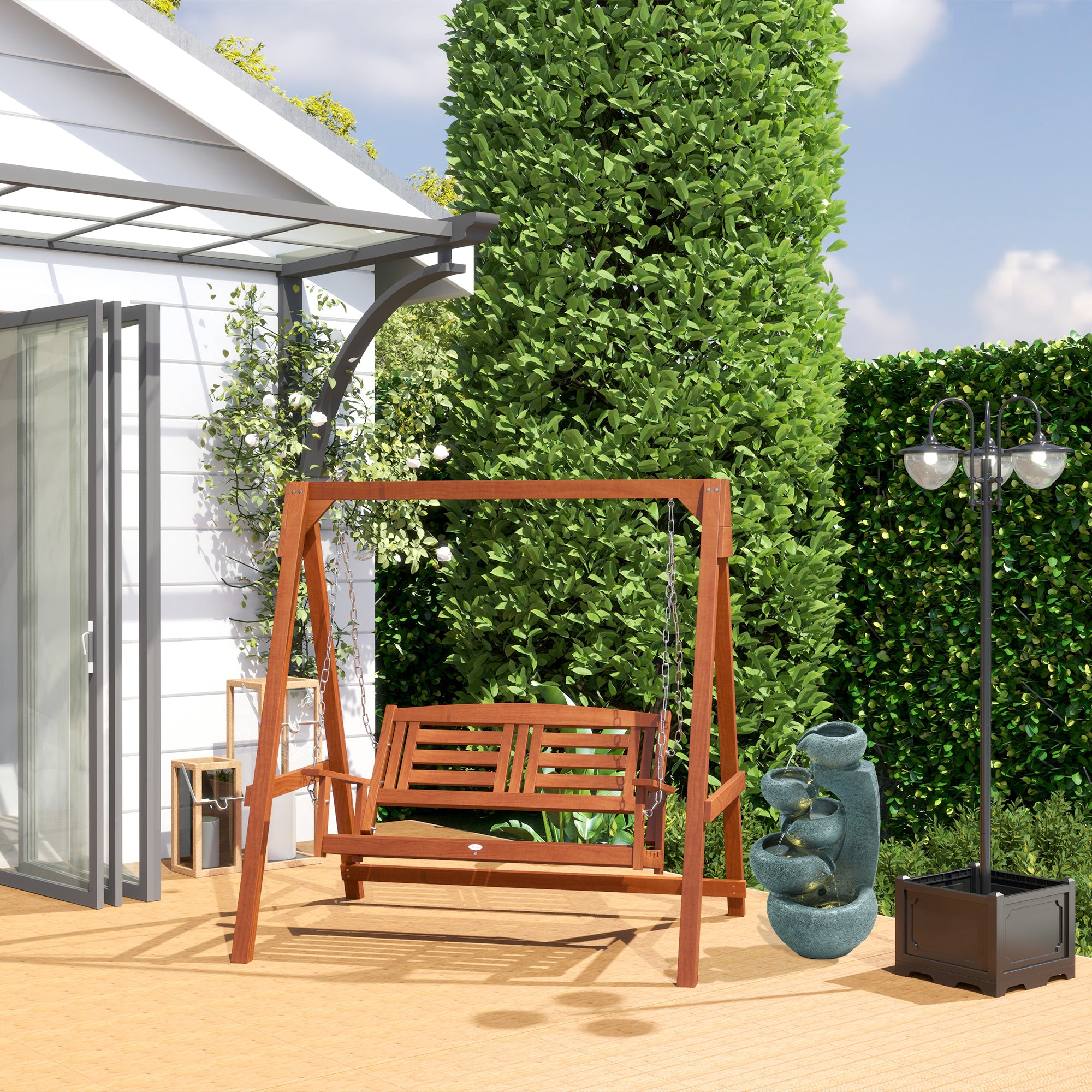 12 Pcs Garden Decking Tiles Wooden Outdoor Flooring Tiles for All Weather Use, Brown Deck Tiles at Gallery Canada